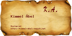 Kimmel Ábel névjegykártya