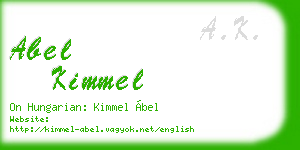 abel kimmel business card