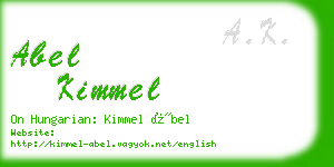 abel kimmel business card